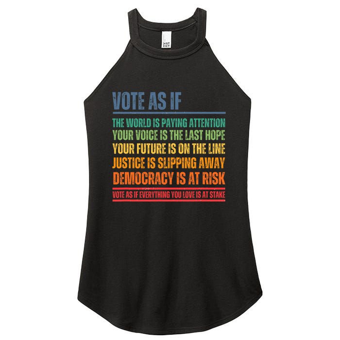 Vote As If Women's Perfect Tri Rocker Tank