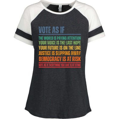 Vote As If Enza Ladies Jersey Colorblock Tee