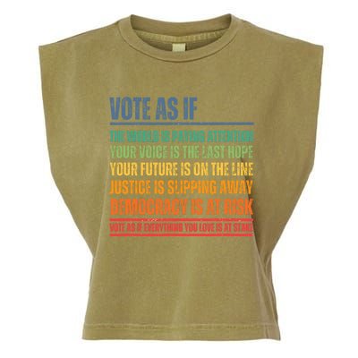 Vote As If Garment-Dyed Women's Muscle Tee