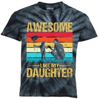 Vintage Awesome Like My Daughter Dad Father's Day Kids Tie-Dye T-Shirt