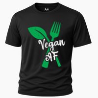 Vegan Af Leaf And Fork Go Vegan Gift Cooling Performance Crew T-Shirt