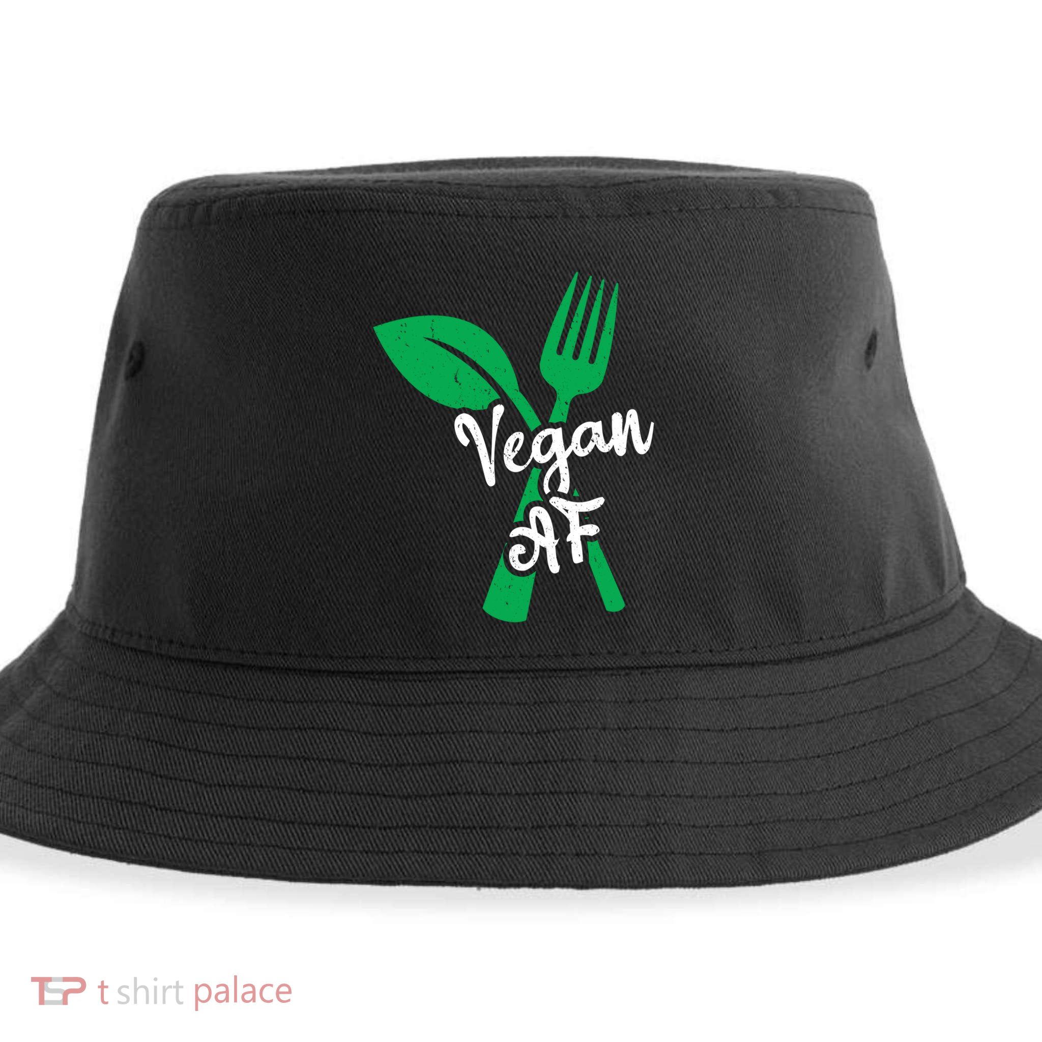 Vegan Af Leaf And Fork Go Vegan Gift Sustainable Bucket Hat