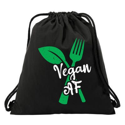 Vegan Af Leaf And Fork Go Vegan Gift Drawstring Bag