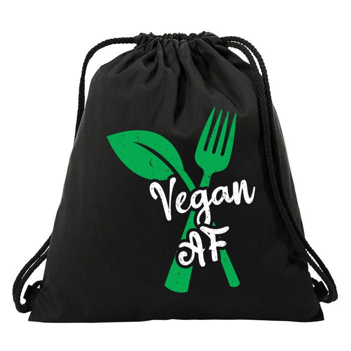Vegan Af Leaf And Fork Go Vegan Gift Drawstring Bag