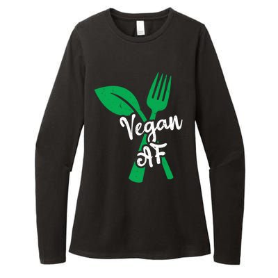 Vegan Af Leaf And Fork Go Vegan Gift Womens CVC Long Sleeve Shirt