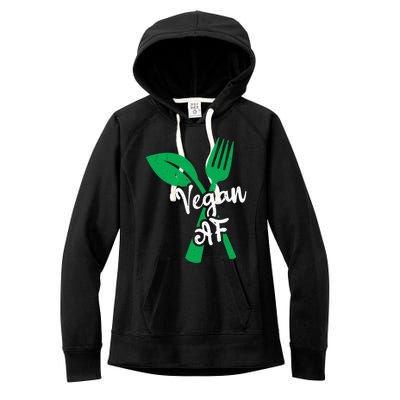 Vegan Af Leaf And Fork Go Vegan Gift Women's Fleece Hoodie