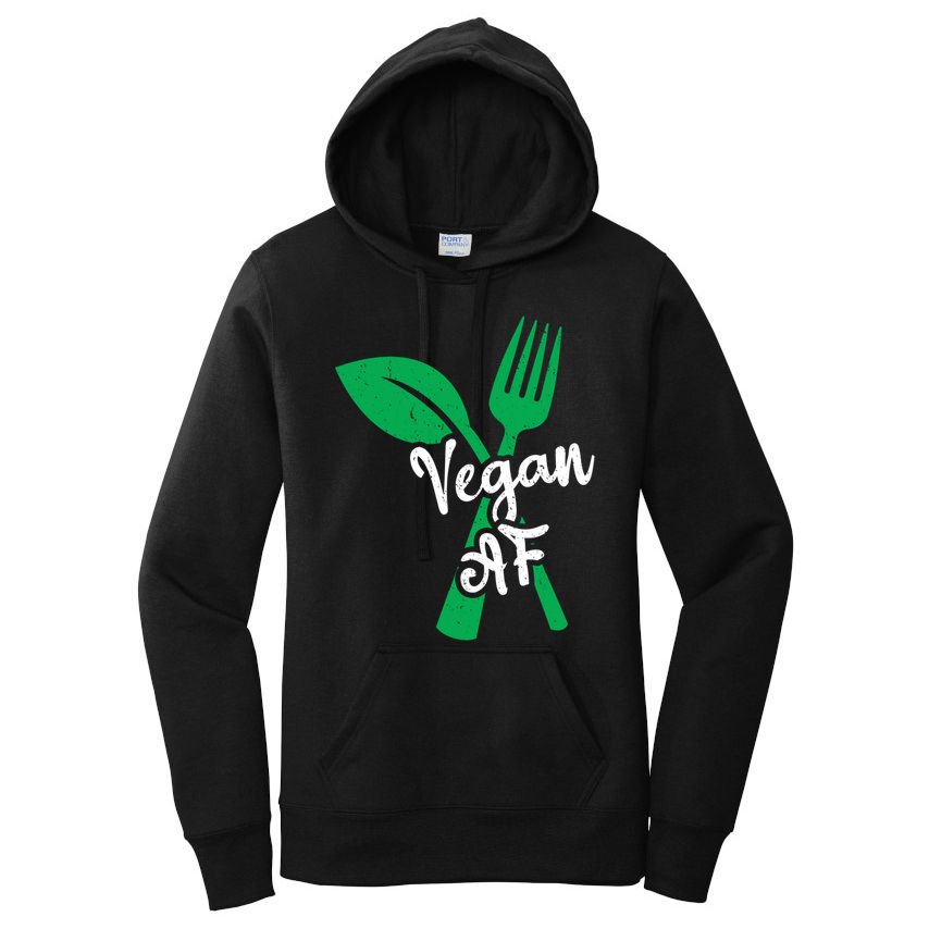 Vegan Af Leaf And Fork Go Vegan Gift Women's Pullover Hoodie