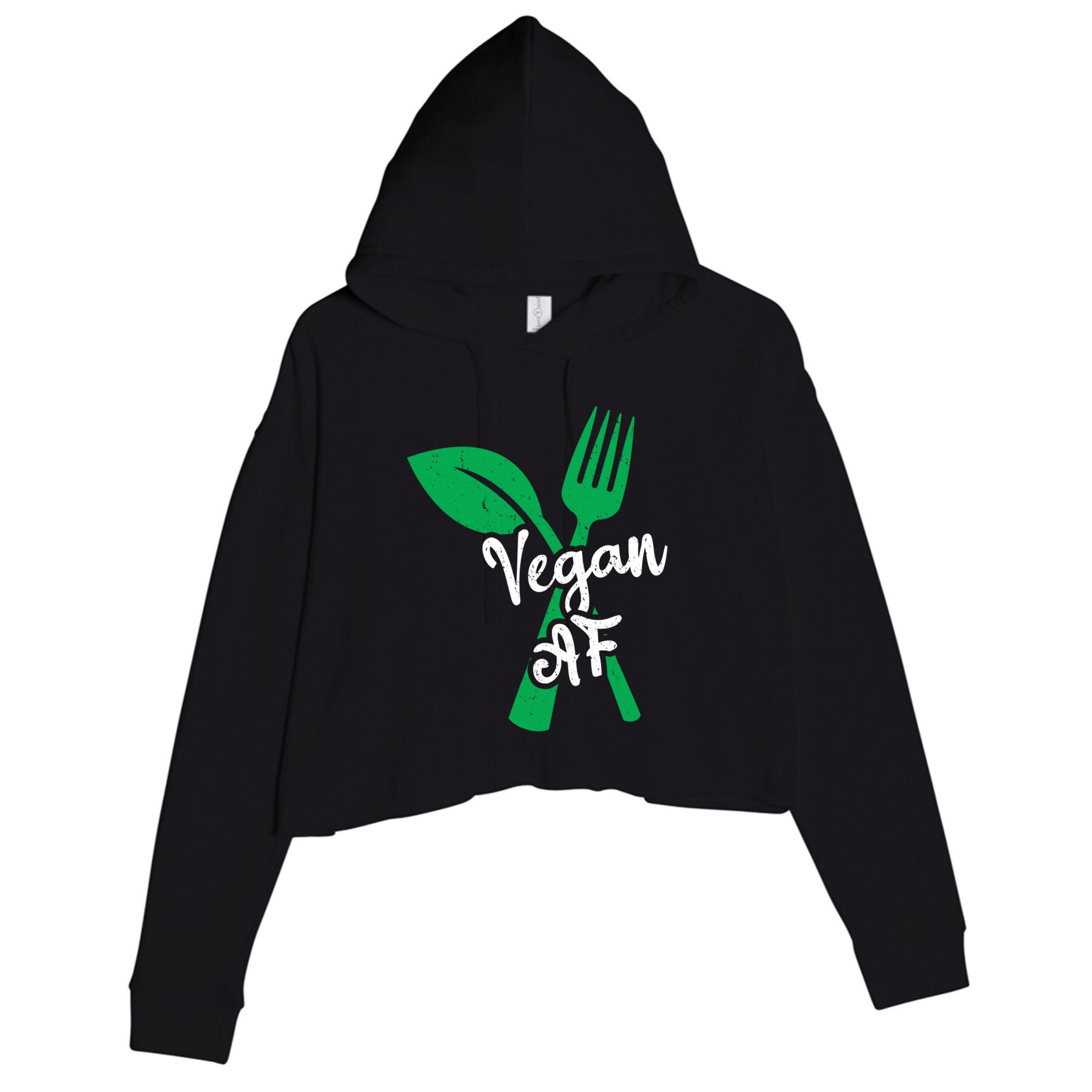 Vegan Af Leaf And Fork Go Vegan Gift Crop Fleece Hoodie
