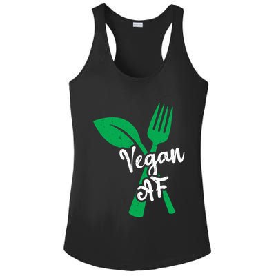 Vegan Af Leaf And Fork Go Vegan Gift Ladies PosiCharge Competitor Racerback Tank