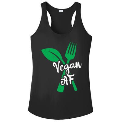 Vegan Af Leaf And Fork Go Vegan Gift Ladies PosiCharge Competitor Racerback Tank