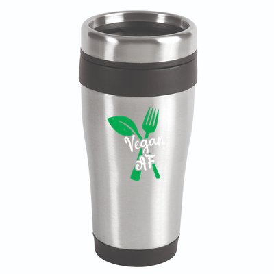 Vegan Af Leaf And Fork Go Vegan Gift 16oz Travel Tumbler