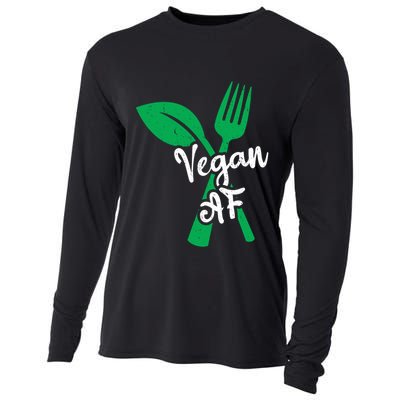 Vegan Af Leaf And Fork Go Vegan Gift Cooling Performance Long Sleeve Crew