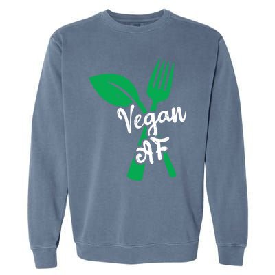 Vegan Af Leaf And Fork Go Vegan Gift Garment-Dyed Sweatshirt