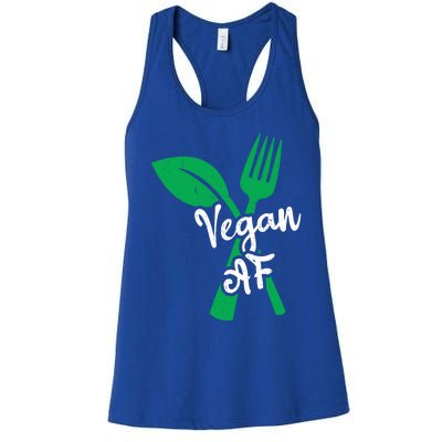 Vegan Af Leaf And Fork Go Vegan Gift Women's Racerback Tank