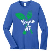 Vegan Af Leaf And Fork Go Vegan Gift Ladies Long Sleeve Shirt