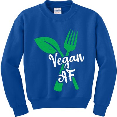 Vegan Af Leaf And Fork Go Vegan Gift Kids Sweatshirt