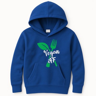 Vegan Af Leaf And Fork Go Vegan Gift Kids Hoodie