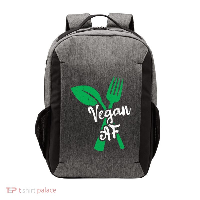 Vegan Af Leaf And Fork Go Vegan Gift Vector Backpack
