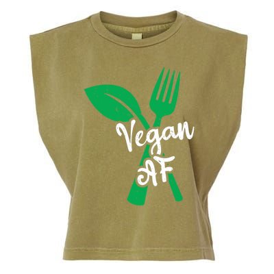 Vegan Af Leaf And Fork Go Vegan Gift Garment-Dyed Women's Muscle Tee