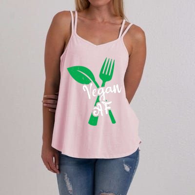 Vegan Af Leaf And Fork Go Vegan Gift Women's Strappy Tank