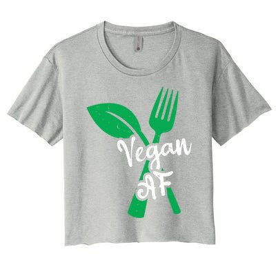 Vegan Af Leaf And Fork Go Vegan Gift Women's Crop Top Tee