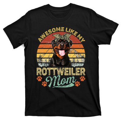 Vintage Awesome Like My Rottweiler Mom Dog Mom T-Shirt