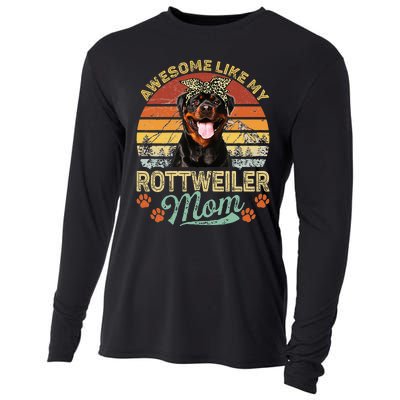 Vintage Awesome Like My Rottweiler Mom Dog Mom Cooling Performance Long Sleeve Crew