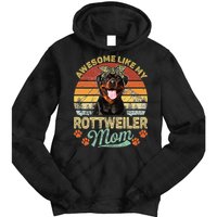 Vintage Awesome Like My Rottweiler Mom Dog Mom Tie Dye Hoodie