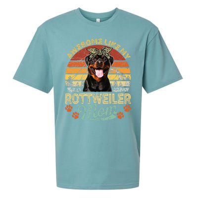 Vintage Awesome Like My Rottweiler Mom Dog Mom Sueded Cloud Jersey T-Shirt