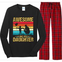 Vintage Awesome Like My Daughter Dad Father's Day Long Sleeve Pajama Set