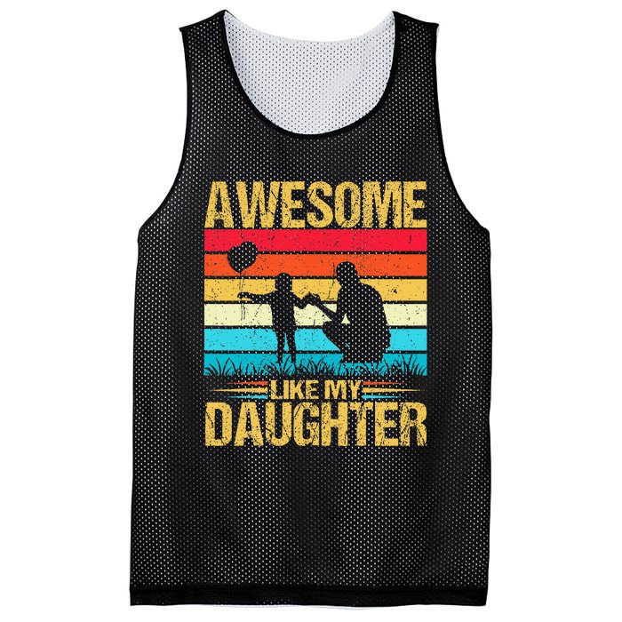 Vintage Awesome Like My Daughter Dad Father's Day Mesh Reversible Basketball Jersey Tank