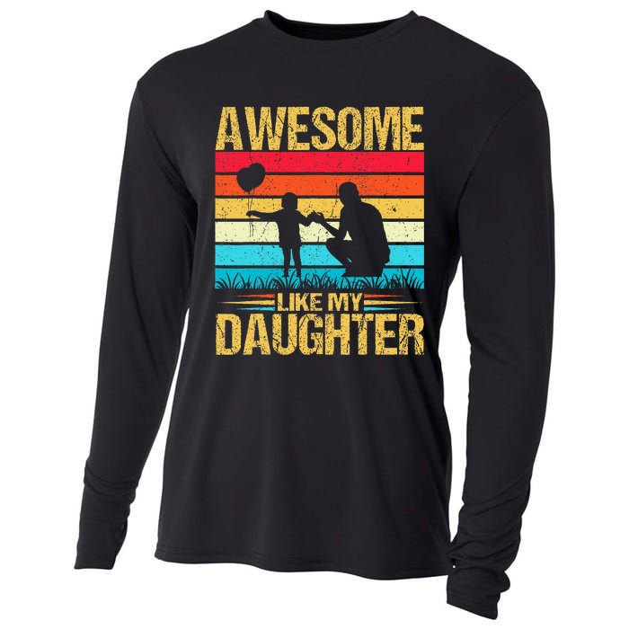 Vintage Awesome Like My Daughter Dad Father's Day Cooling Performance Long Sleeve Crew