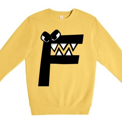 Villain Alphabet Lore F Costume Matching Evil Letter Premium Crewneck Sweatshirt