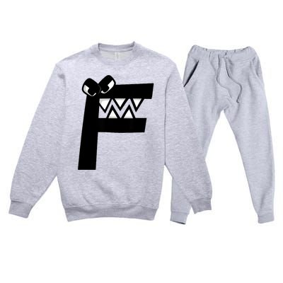 Villain Alphabet Lore F Costume Matching Evil Letter Premium Crewneck Sweatsuit Set