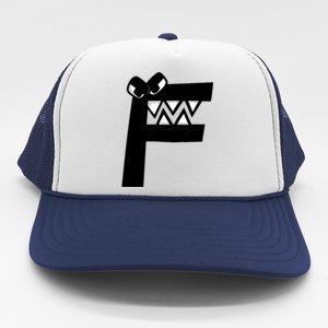 Villain Alphabet Lore F Costume Matching Evil Letter Trucker Hat