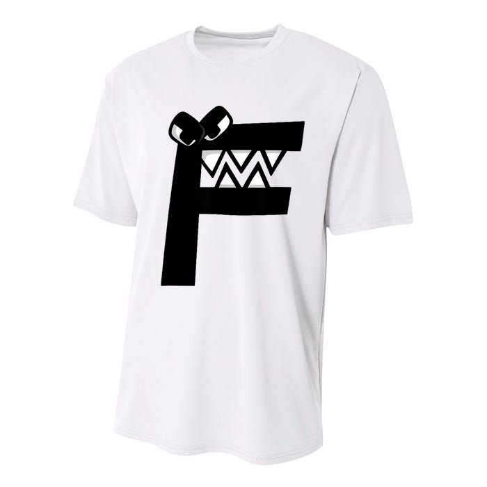 Villain Alphabet Lore F Costume Matching Evil Letter Youth Performance Sprint T-Shirt