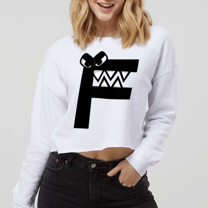 Villain Alphabet Lore F Costume Matching Evil Letter Cropped Pullover Crew