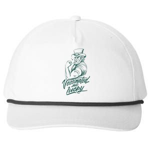 Vaccinated And Lucky St Patricks Day Snapback Five-Panel Rope Hat