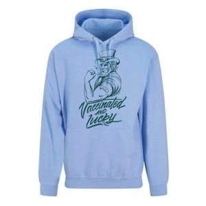 Vaccinated And Lucky St Patricks Day Unisex Surf Hoodie