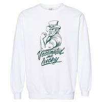 Vaccinated And Lucky St Patricks Day Garment-Dyed Sweatshirt