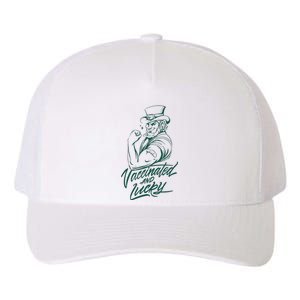 Vaccinated And Lucky St Patricks Day Yupoong Adult 5-Panel Trucker Hat