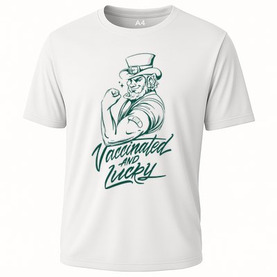 Vaccinated And Lucky St Patricks Day Performance Shirt