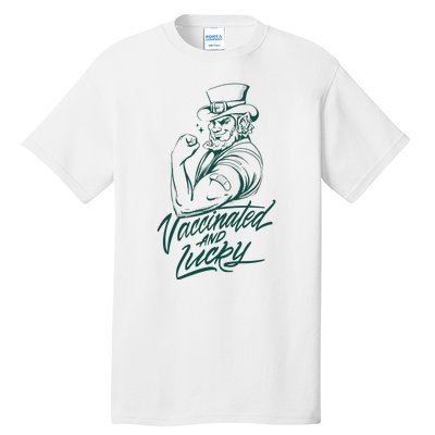 Vaccinated And Lucky St Patricks Day Tall T-Shirt