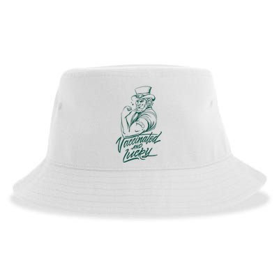 Vaccinated And Lucky St Patricks Day Sustainable Bucket Hat
