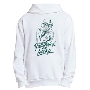 Vaccinated And Lucky St Patricks Day Urban Pullover Hoodie