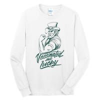 Vaccinated And Lucky St Patricks Day Tall Long Sleeve T-Shirt