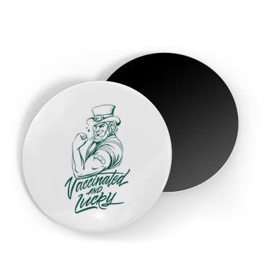 Vaccinated And Lucky St Patricks Day Magnet