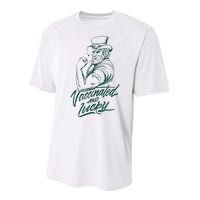 Vaccinated And Lucky St Patricks Day Performance Sprint T-Shirt