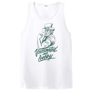 Vaccinated And Lucky St Patricks Day PosiCharge Competitor Tank