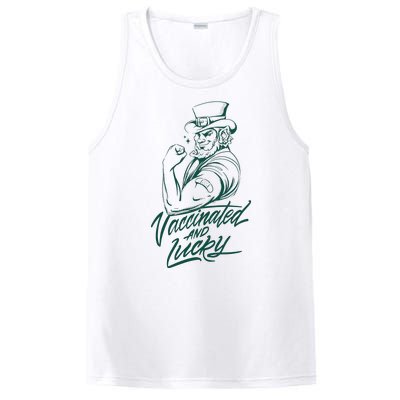 Vaccinated And Lucky St Patricks Day PosiCharge Competitor Tank